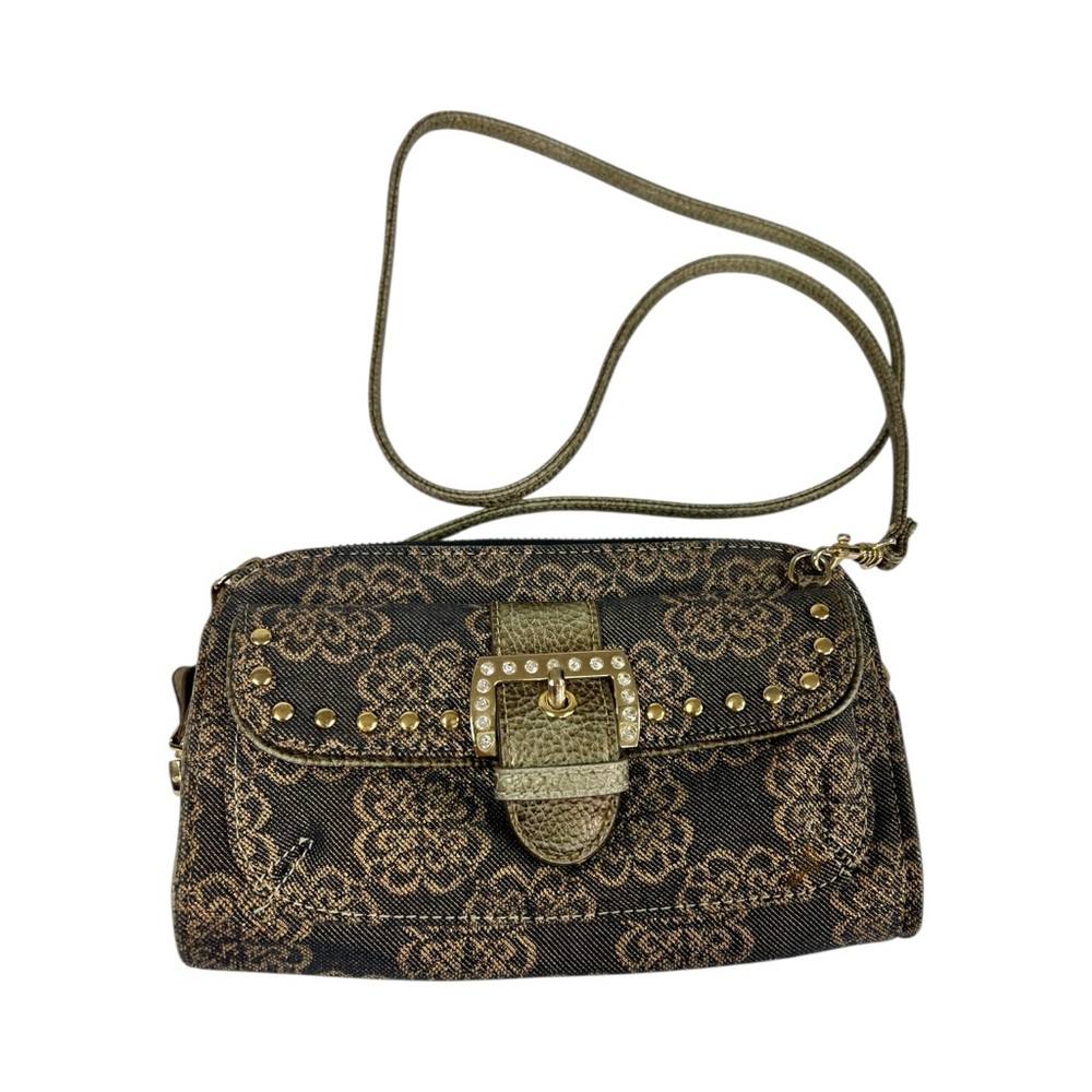Kathy Van Zeeland Brown  and Gold Crossbody Bag
